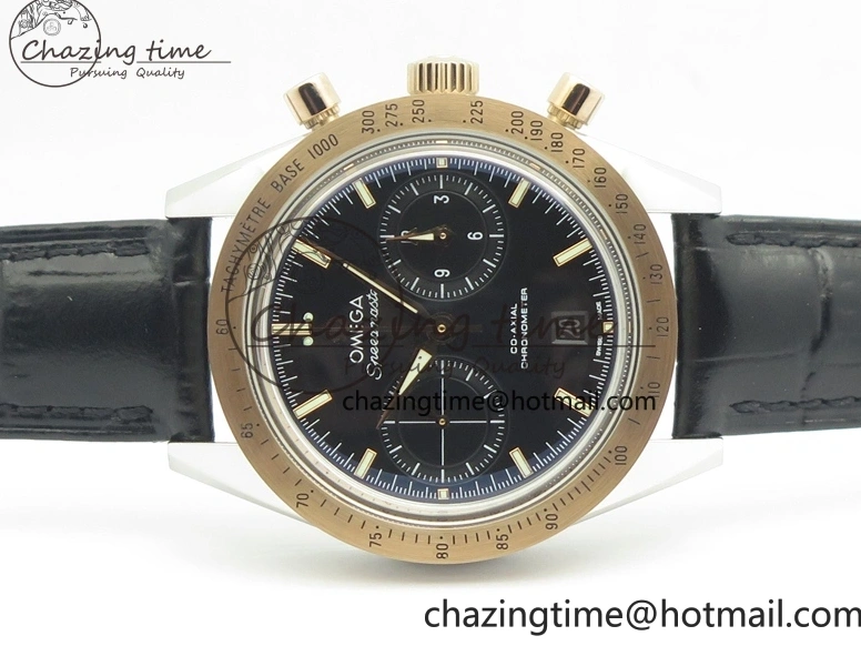 0518 Neat Speedmaster ’57 Co-Axial SS RG OMF 1:1 Best Edition Black Dial On Leather Strap A9300 (Free Leather Strap) 8067